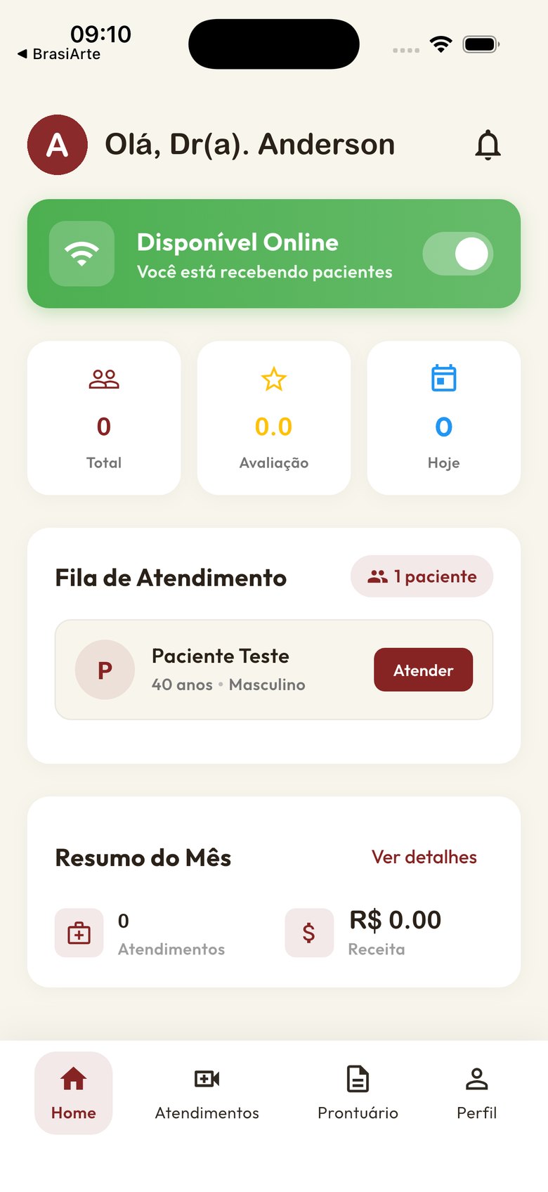 Anko Saúde app — App do médico — tela 2