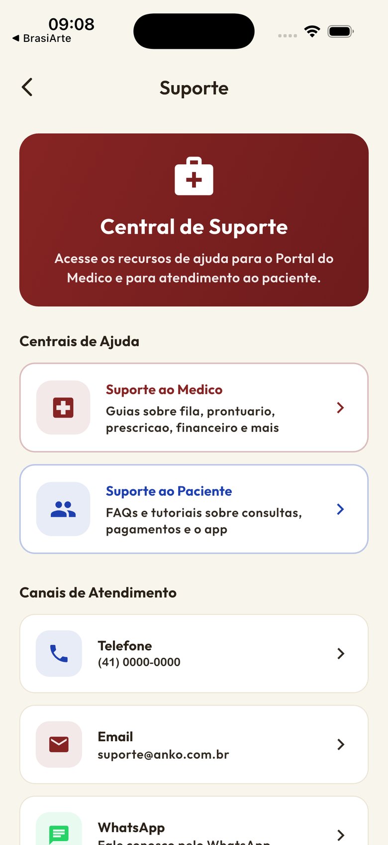 Anko Saúde app — App do médico — tela 11