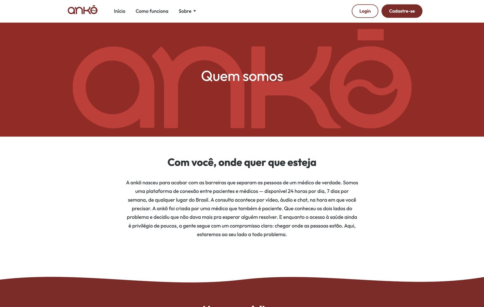Anko Saúde — O site — tela 2